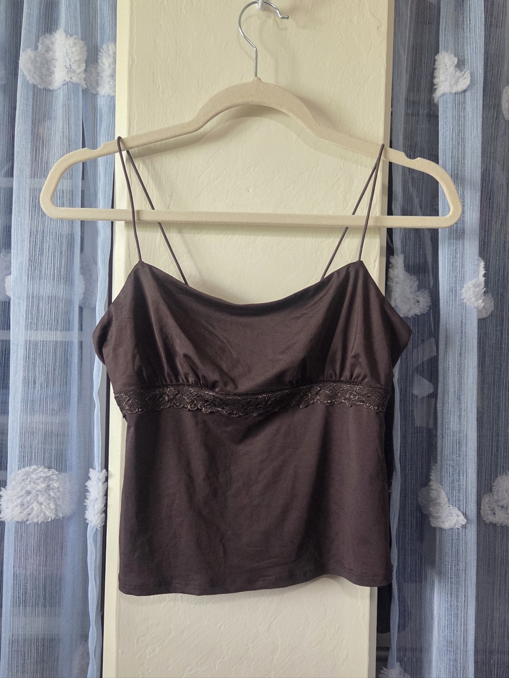 Wild Fable Chocolate Brown Lace Trim Waist Camisole